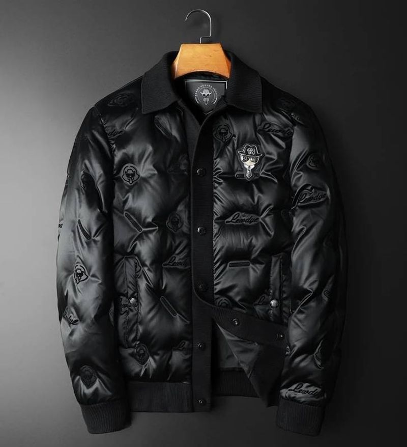 down Jacket Men's Short Slim Fit Autumn Winter Coat White Duck down Jacket Fashion Fashion Brand Embroidery Light Eiderdown Outerwear_voghion.com