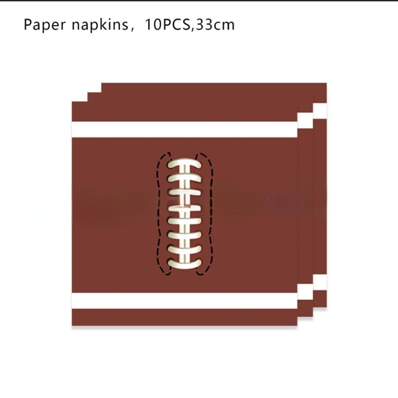 Unisex football party supplies Super Bowl theme paper plates and paper towels football game birthday party tableware set_voghion.com