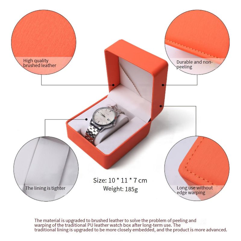 Premium-Uhrenbox aus PU-Leder mit Klappdeckel – Elegante Aufbewahrungs- und Präsentationsbox für Uhren – Stilvoller und langlebiger Uhrenorganizer (Schwarz/Rot, Matt/Glänzend)_voghion.com