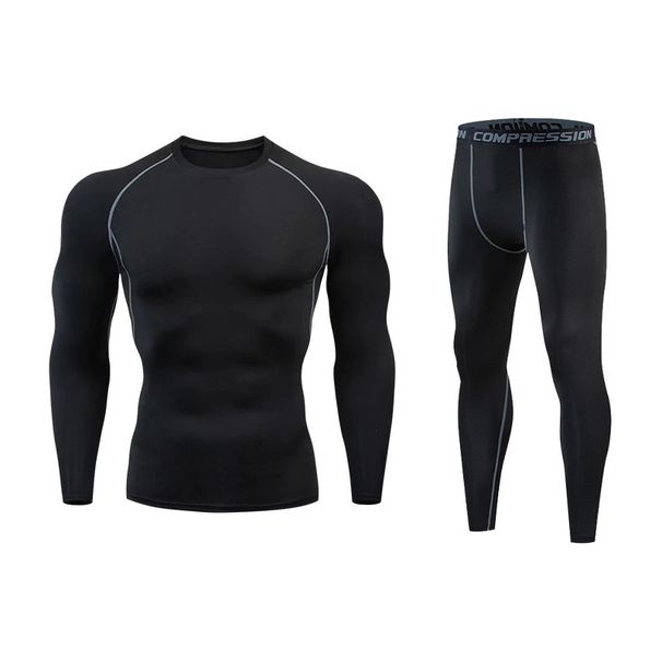 Men's 2-Piece Compression Workout Set - Moisture-Wicking Gym Base Layer For Basketball, Running & Hiking - Breathable Quick-Dry_voghion.com