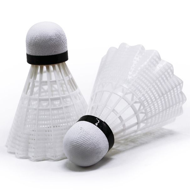 Double Happiness DHS Nylon Badminton-Trainingsfederbälle aus robustem Kunststoff, 6er-Pack, weiß, EG61, weich, für den Innenbereich, Rot_voghion.com