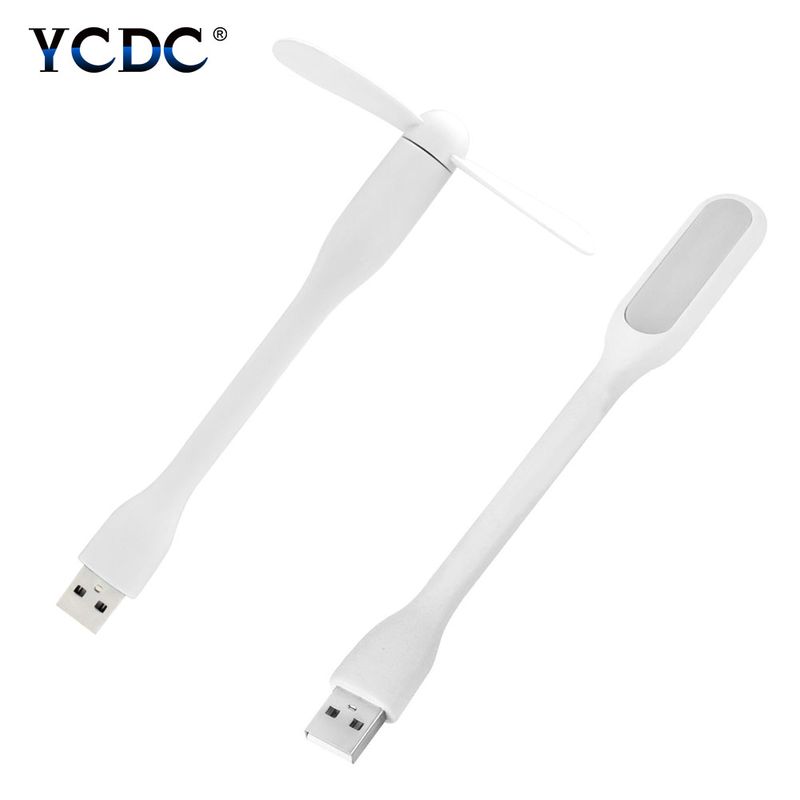Creative Mini USB Adjustable Flexible Portable Mini Fan + USB Light Lamp Perfect For Power Bank Notebook Computer Summer Gadget_voghion.com