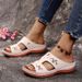 Simple flower flat bottom women's fish mouth slippers large size wedge heel slippers_voghion.com