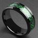 Domineering Man Red Green Carbon Fiber Black Dragon Inlay Comfort Fit Stainless steel Rings for Men Wedding Band Ring_voghion.com