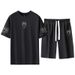 Summer Men's Classic Simple Versatile Solid Color Sports Suit Trendy Loose Comfortable Running Casual Two-Piece Set_voghion.com