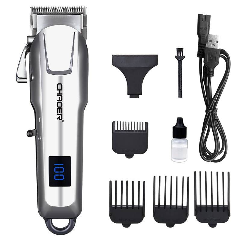 Cortadora de pelo eléctrica con pantalla líquida USB, cortadora de pelo para adultos, bebés y niños, afeitadora de cabello en casa, cortadora de cabello_voghion.com