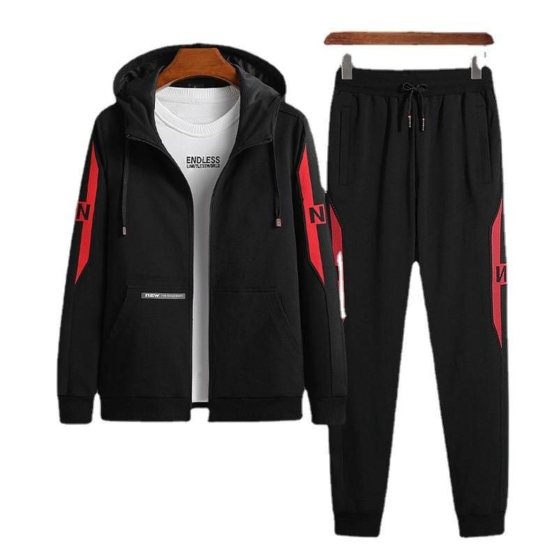 Herrenbekleidung Übergröße T-Shirt Herren Langarm Fett Sportanzug_voghion.com