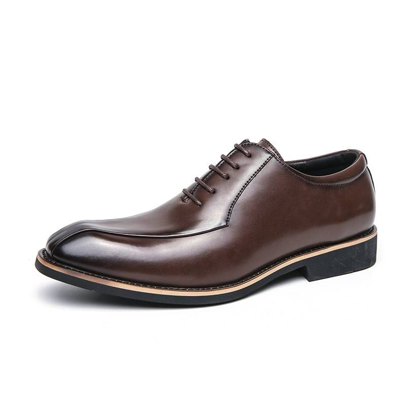 Męskie buty biznesowe ze skóry lakierowanej Męskie nowe buty ze skóry ze spiczastym noskiem Niskie buty formalne w dużych rozmiarach_voghion.com