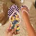 Women's Shoes, Women's Flip Flops, Printed Women's Beach PVC Flip Flops, Flat Slippers For Women_voghion.com