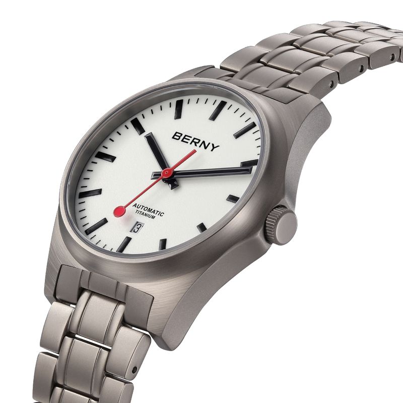 BERNY Automatic Titanium Watches For Men 10ATM Waterproof Analog Mechanical Watch With Date Super Luminous Sapphire Crystal Minimalist Wristwatch_voghion.com