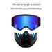 Unisex Motorcycle Goggles With Detachable Face Mask - Black Frame & Interchangeable Lenses For Off-Road, Cycling, And Outdoor Sports_voghion.com