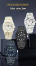 New Men Quartz Watch With Marble Pattern Calendar Clock Waterproof Men's Watch Silicone Strap Gift Watch_voghion.com
