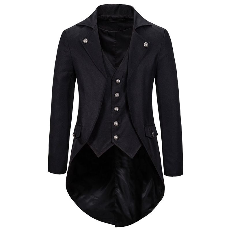 Automne et hiver commerce extérieur taille européenne mode hommes performance robe de soirée mince couleur unie revers costume à boutonnage simple smoking_voghion.com