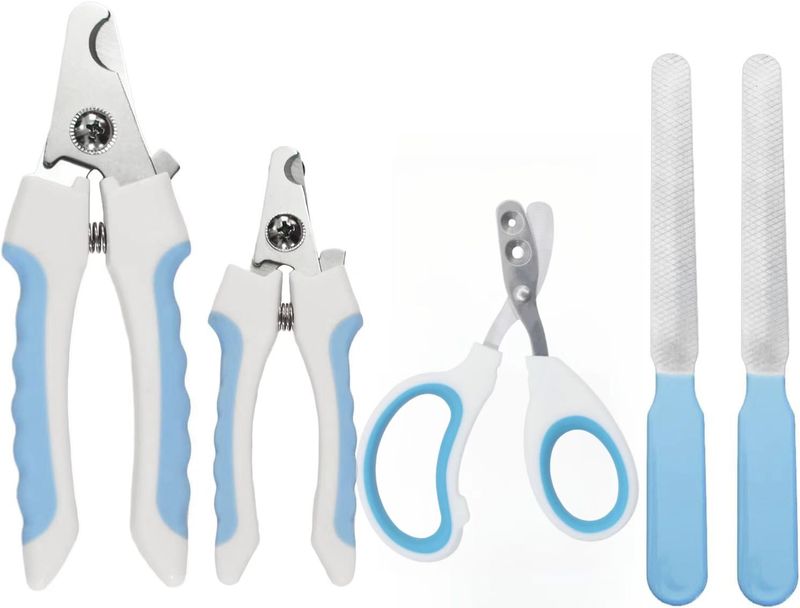 Coupe-ongles pour chiens et chats, coupe-ongles et tondeuse pour animaux de compagnie avec protection de sécurité pour éviter les coupures excessives, lame tranchante comme un rasoir avec lime à ongles_voghion.com