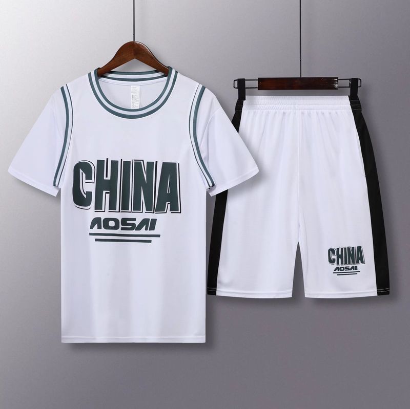Kurzarm anzug, männlichen studenten basketball team gedruckt spiel u, schnell trocknend jersey, weibliche atmungsaktive training_voghion.com