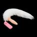 Sex Products White Artificial Fur Tail Butt Plug Flesh Colored Vibration Female Butt Plug Props Vibration Device_voghion.com