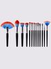 Set di pennelli per trucco professionale per capelli neri, rosa e neri da 13 pezzi_voghion.com
