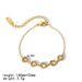 Pulsera geométrica de acero inoxidable chapada en oro con incrustaciones de circonitas, diseño de moda simple y elegante, de alta gama para mujer._voghion.com