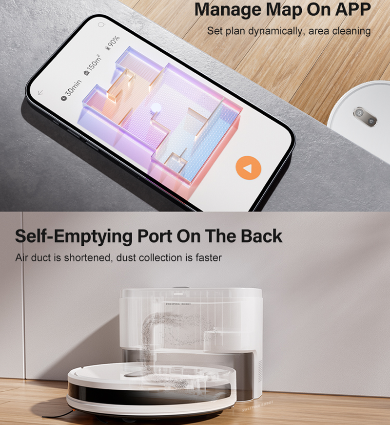 PSK10  automatic cleaning sweeping robot Wi-Fi connection automatic charging compatible with Alexa / APP gyroscope navigation 2.5h 3000pa powerful dus_voghion.com