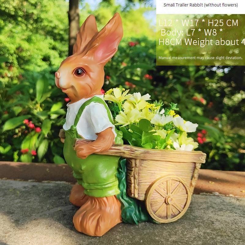 Ornamenti da giardino per il giorno di Pasqua Cartone animato Animale creativo Coniglio Decorazione per balcone esterno Cortile Disposizione paesaggistica_voghion.com