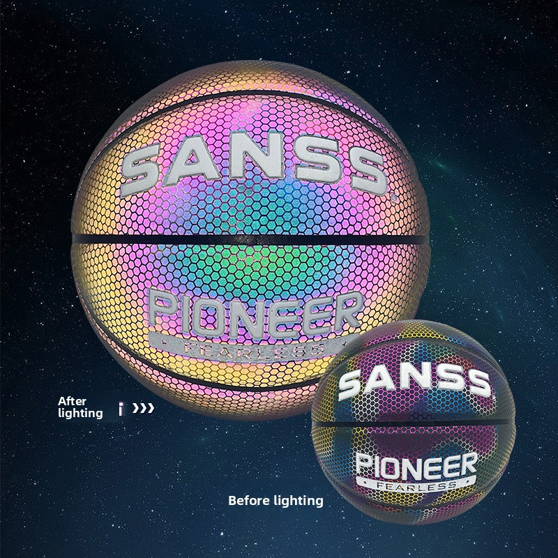 Glow-in-the-Dark 3D Printed Basketball – Premium PU Surface, Reflective & Durable For Night Games_voghion.com