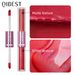 QIBEST Double Headed Staying Cup Non fading Lip Glaze Matte Pearl Liquid Lipstick Set_voghion.com
