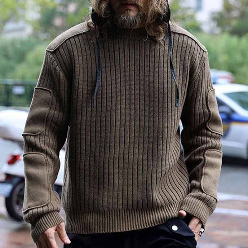 Herrenbekleidung Herbst und Winter Schwere Pullover für Männer Lockere Freizeitpullover Retro Pullover_voghion.com