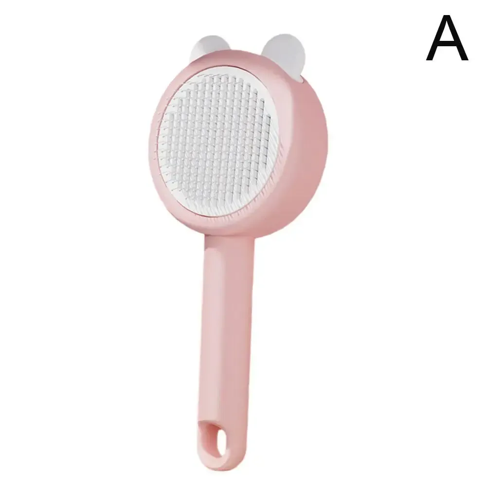 Kaķu ķemmes suka mājdzīvnieku birste ar vienu klikšķi, lai noņemtu peldošos ķemmes matus Ķemmes ķemmes tīrīšana Skaistumkopšanas mājdzīvnieku noņemšanai Matu īpašā adata B5C8_voghion.com