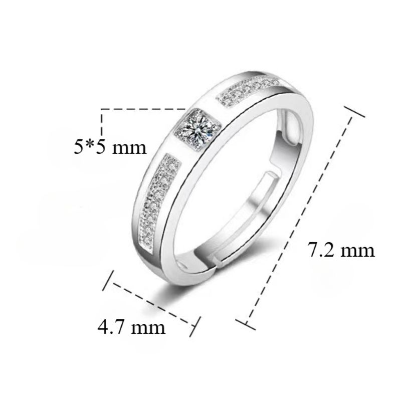 Alliances en diamant pour hommes et femmes, une paire d'alliances réglables pour cérémonies et demandes en mariage._voghion.com