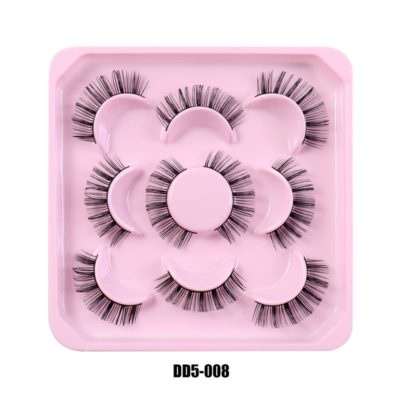 Falsche Wimpern, neu, 5 Paar russische, gewellte DD-gebogenen Urlaubswimpern, natürlich gewellte, dicke Wimpern aus Chemiefaser_voghion.com