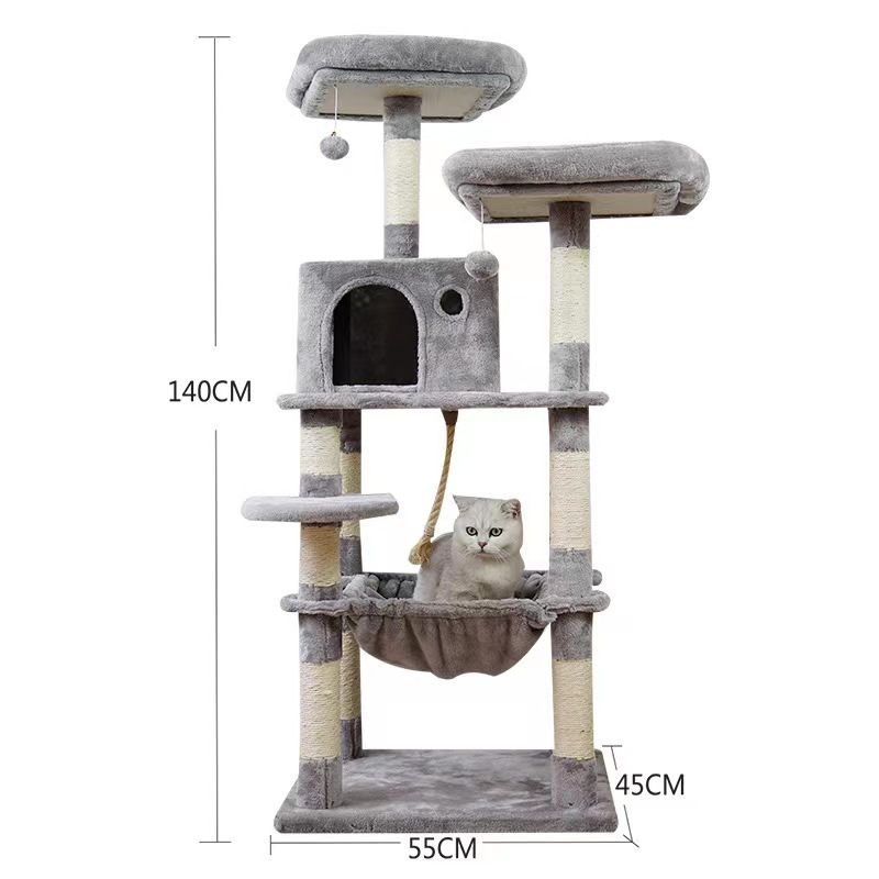 Pet Supplies Toys Climbing Frame Scratching Board Tree House Hammock Cat Stand J140_voghion.com