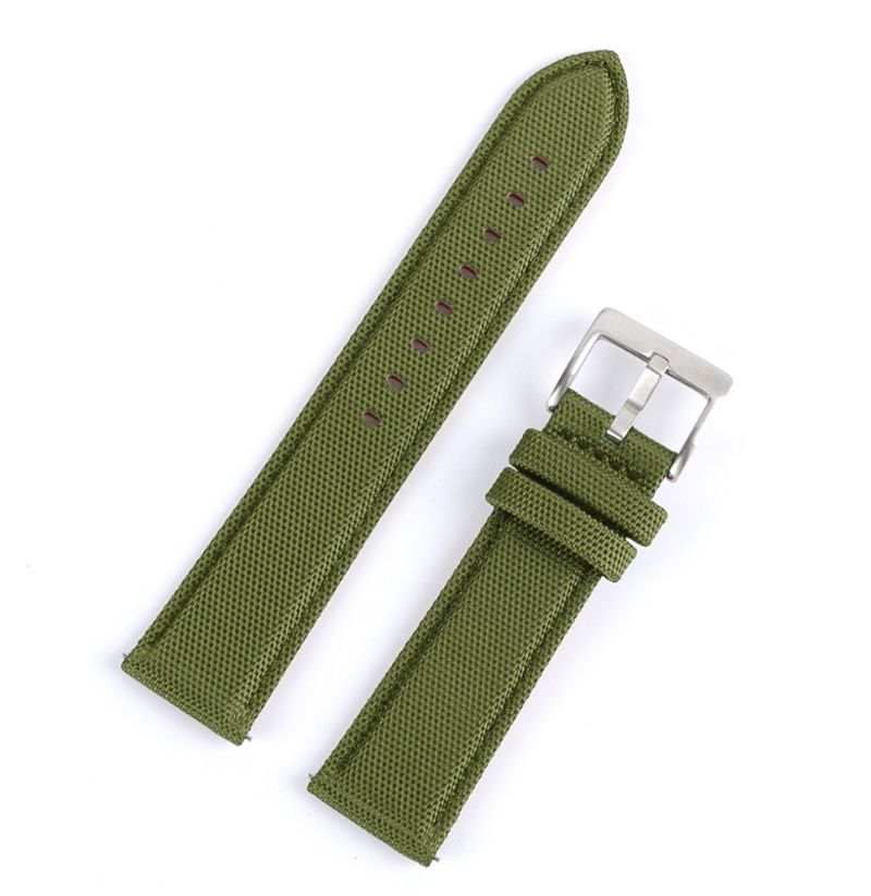 Watchbands Nylon Canvas Leather Strap With Leather Holes 20/22mm Nylon Bound Watch With Quick Release Switch Ear_voghion.com