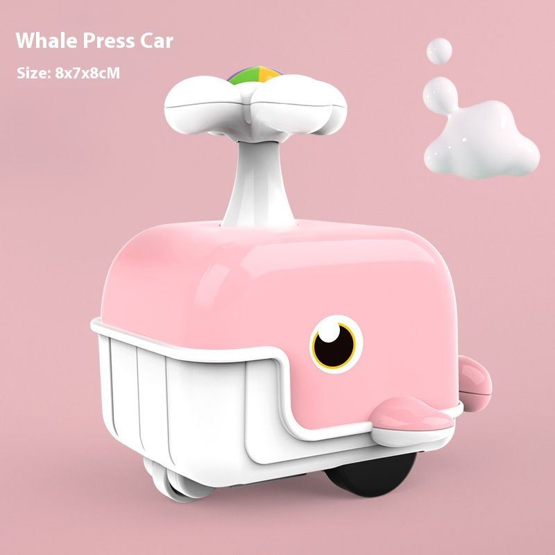 Whale Press Baby Învață să se târască Inerție Glising Return Force Mașină de jucărie pentru copii, băieți și fete_voghion.com