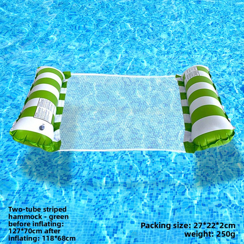 Leaf Pattern Inflatable Floating Bed - Foldable Lounge Chair With Mesh Support (Heavy-Duty PVC For Pool/Lake/Beach Use)​​_voghion.com
