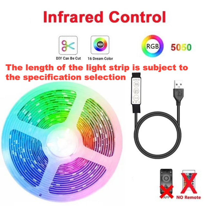 LED lysbånd 5050RGB lysbånd 5V lavspænding LED lysbånd LED bånd selvklæbende USB TV baggrund atmosfære lys bånd_voghion.com