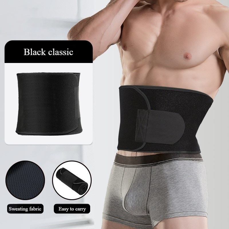 Sweat Waist Trainer For Men - Breathable Workout Belt With Silver Coating For Running, Gym & Fitness - Adjustable Waist Wrap For Abdominal Support_voghion.com