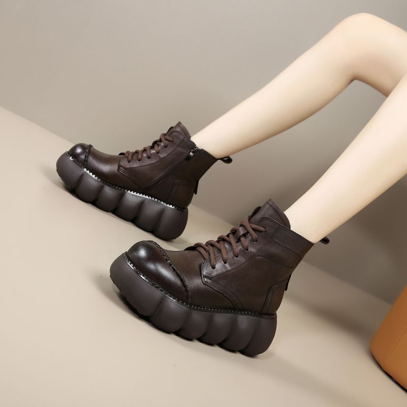 【Hochwertiges Leder】Keep Warm Martens Damenschuhe Herbst/Winter 2025 Neuheit Vielseitige Stiefel mit dickem Absatz aus echtem Leder_voghion.com