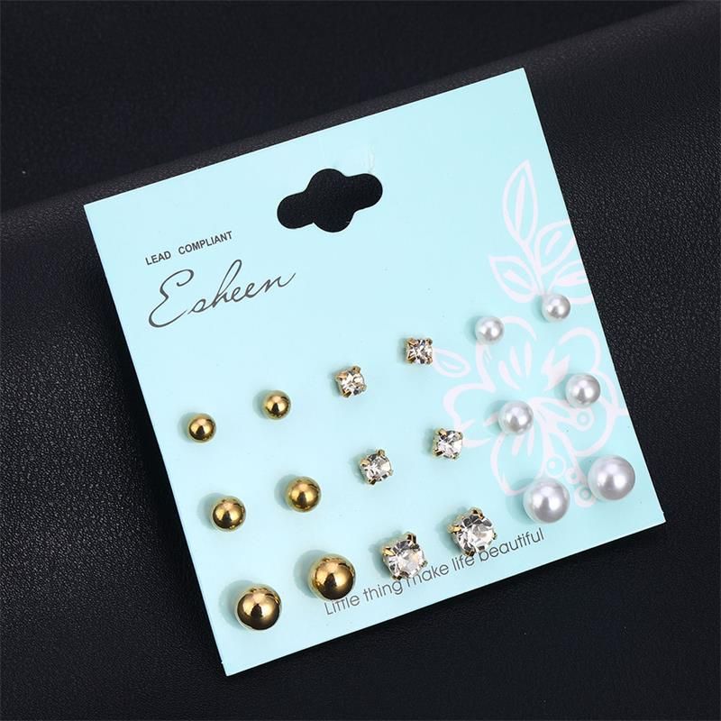 Orecchini di garofano di perle artificiali bianche, orecchini da donna_voghion.com