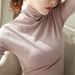 Temperament New Autumn Women's Long Sleeved T-shirt For Women, Slim Fit And Slimming, High Neck With Plush Base,_voghion.com