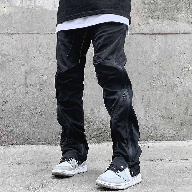 Techwear-byxor för tonåringar – Nylonbyxor med tejpade sömmar, avslappnad passform, Y2K-gatustil_voghion.com