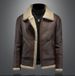 Giubbotto bomber invernale da uomo in similpelle con fodera in sherpa, antivento e spesso, vestibilità slim (taglie dalla M alla 5XL, marrone)_voghion.com