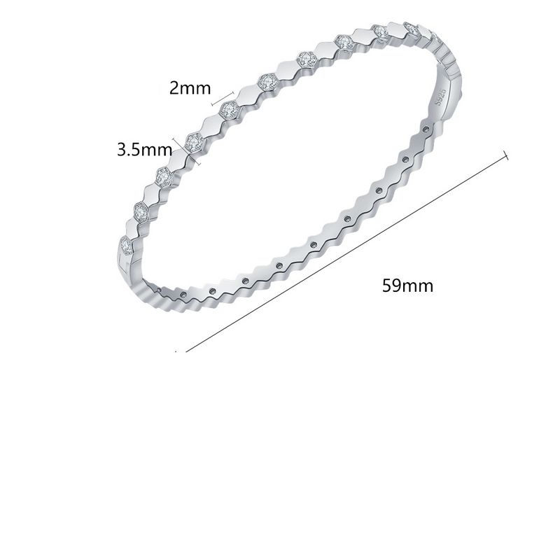 Silver Moissanite Bracelet Honeycomb Silver Bracelet Light Luxury Classic All Match Temperament Jewelry Diamond Female DY_voghion.com