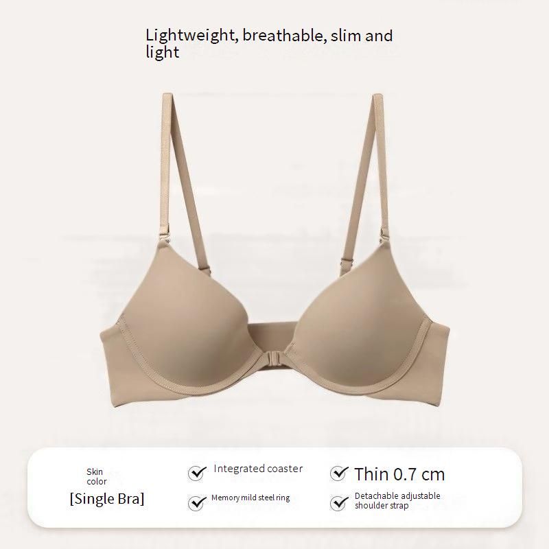 Underwear & Sleepwears Anti Drooping Front Buckle Bra Small Seamless Underwear For Women With Steel Ring Thin Style Chest Lifting And Gathering Suit_voghion.com