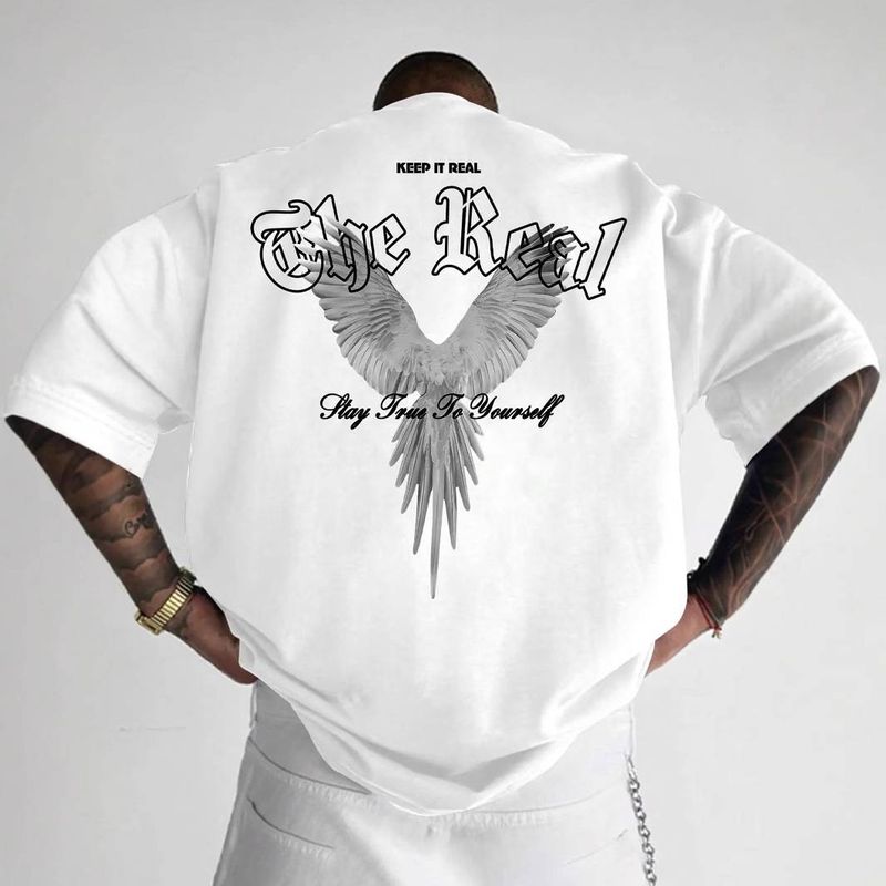 Round Neck Loose Printed Short Sleeves_voghion.com