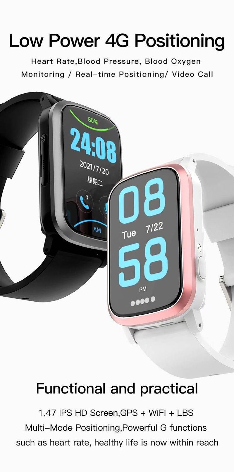 2025 New GPS Tracker, Sports Smartwatch, Wireless Calling, Information Reminder, Comfortable Wearing, Ideal Gift For The Elderly_voghion.com