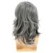 Synthetic Clip-in Men's Wig Middle Part Gray And White Mixed Color Highlight Medium Long Curly Wig Headpiece Natural Fluffy_voghion.com