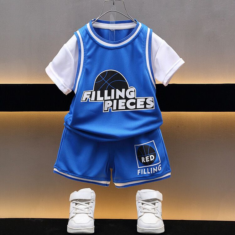 Mother & Kids Boys Quick Drying Basketball Uniforms Summer New Boys Sports Short Sleeved Two Piece Children's Uniforms Suits Breathable Ball Clothes_voghion.com