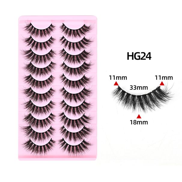 Eyelashes Set New 10 Pairs Of Thick False Eyelashes Three Dimensional Curling Fluffy Trumpet Shaped Cat Eye Tail Lengthened Eyelashes_voghion.com