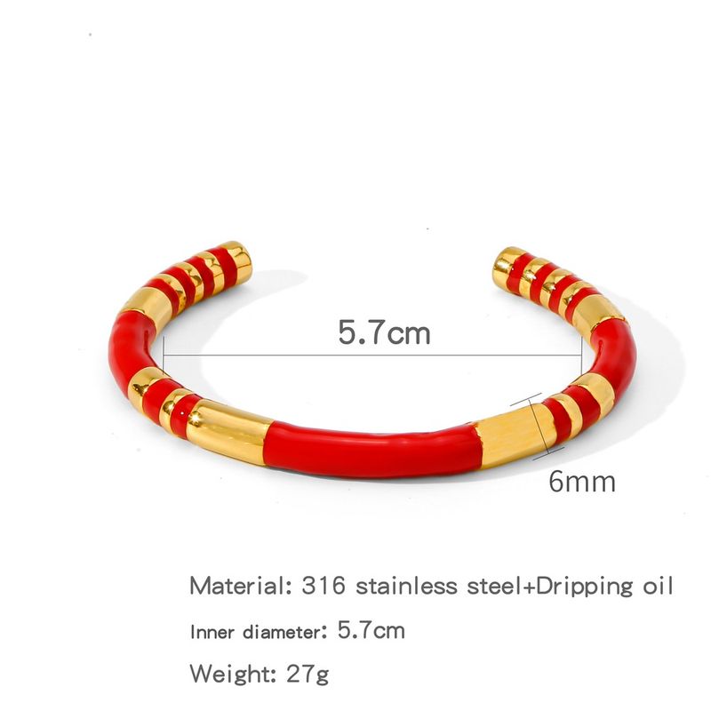 Bracciale da donna retrò in bambù galvanizzato con gocce d'olio, stile retrò, con colori a contrasto, in smalto aperto, stile letterario_voghion.com