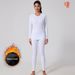 Intimo termico foderato in pile per donna autunno inverno, strato di base aderente, completo sportivo traspirante ad asciugatura rapida_voghion.com